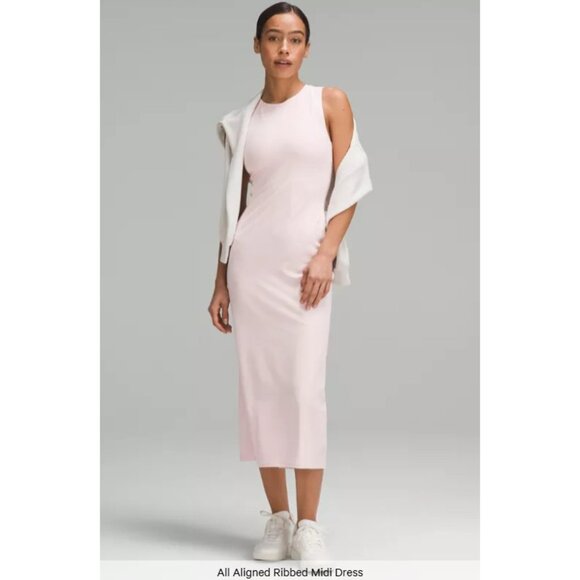 lululemon athletica Dresses & Skirts - Lululemon All Aligned Midi Dress Strawberry Milkshake - 6